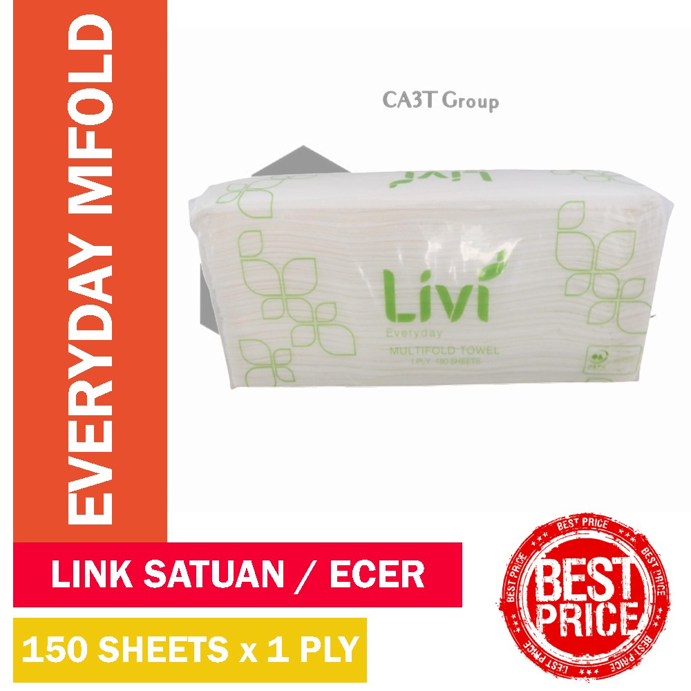 Tissue LIVI Everyday Towel Multifold 150s/ Tissue Wastafel/ Tissue Handuk/ Tissue Livi Mfold Murah Meriah