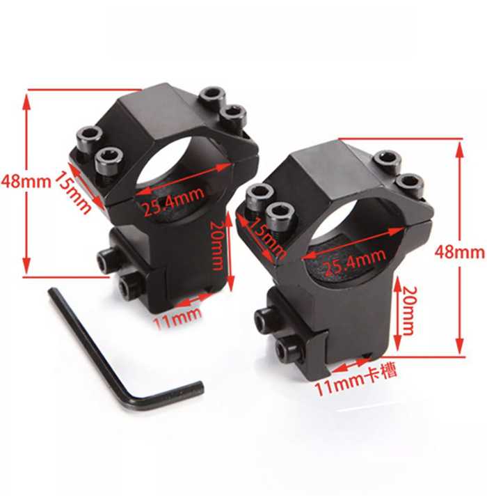 2pcs 1" High Rifle mount Scope Rings Mounting for 3/8" - 11mm m308