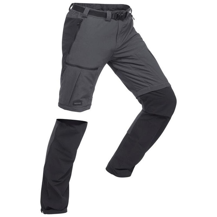 Forclaz Celana Gunung Pria Trek 500 Zip Abu Tua Decathlon - 8493650 - 46