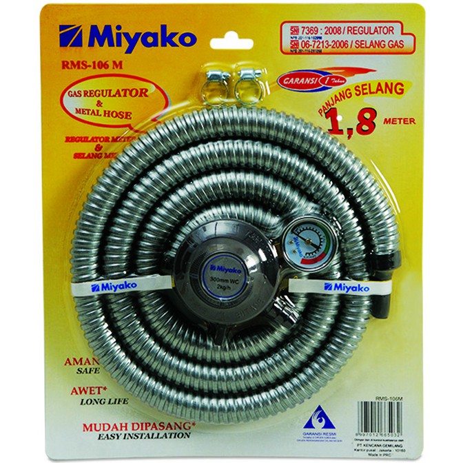 Miyako RMS106M Paket Selang Gas + Regulator