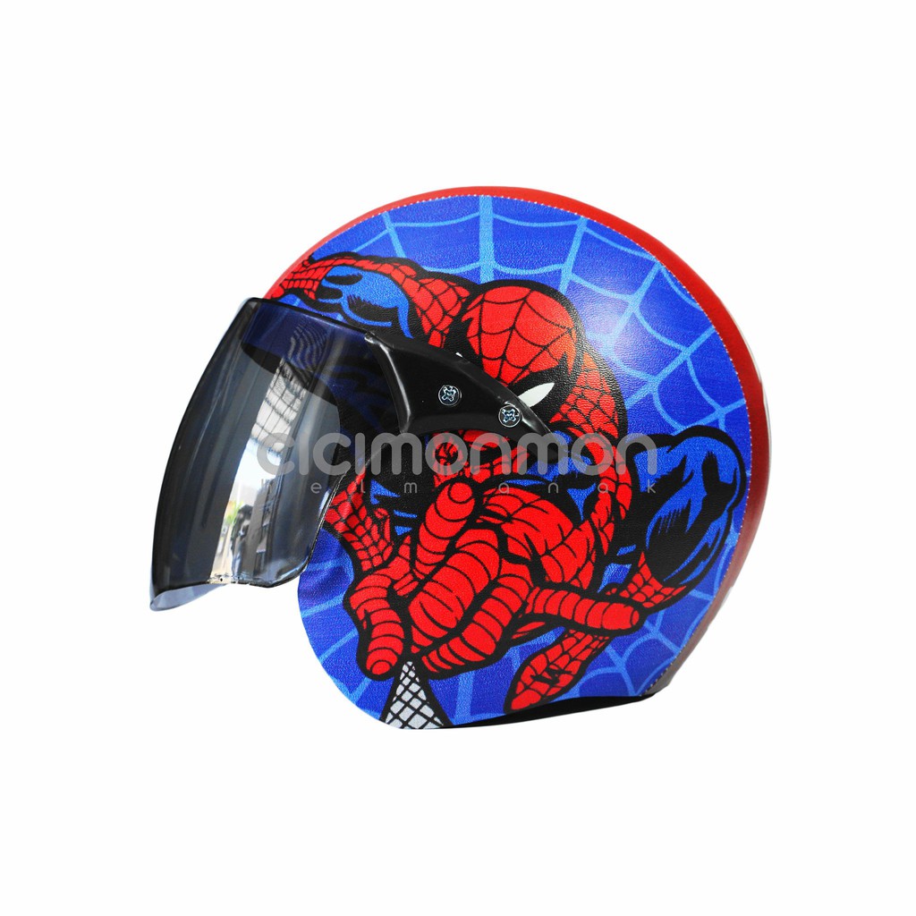 Super Helm Anak Standart Kaca Halfface Karakter Spiderman