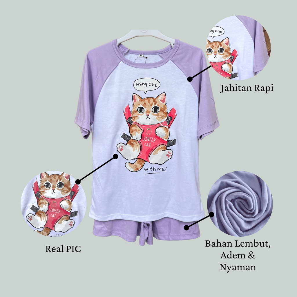 Play House - Setelan Baju Raglan Anak Perempuan Pakaian Anak Perempuan Umur 4-15 Tahun