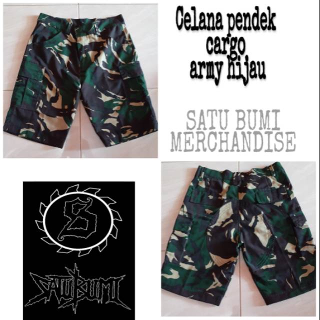 Celana pendek cargo alpin army hijau