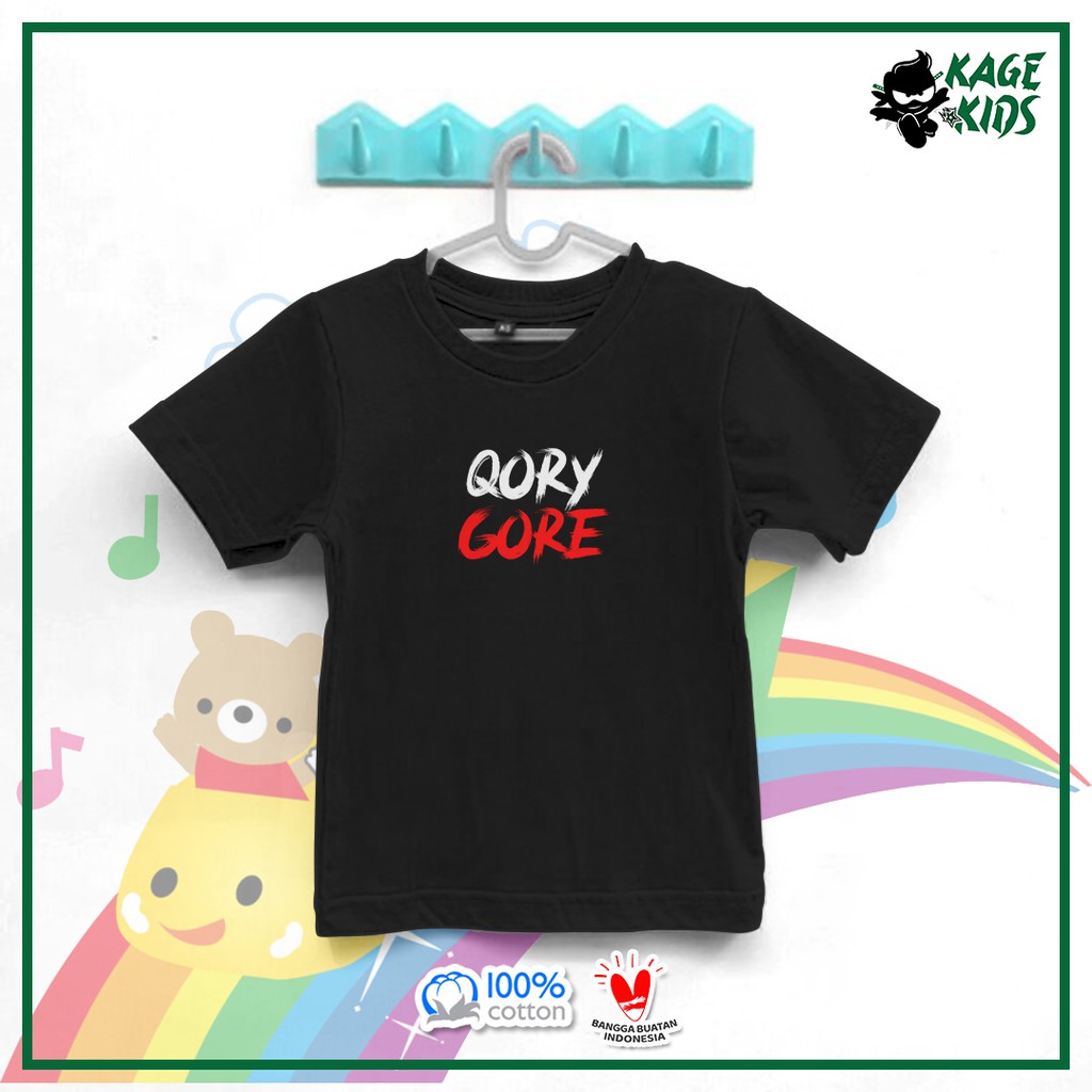 Kaos Distro Anak QORY GORE YOUTUBER 100% Cotton Combed 30s / Kaos Anak Lucu Keren / Tshirt Anak Lucu
