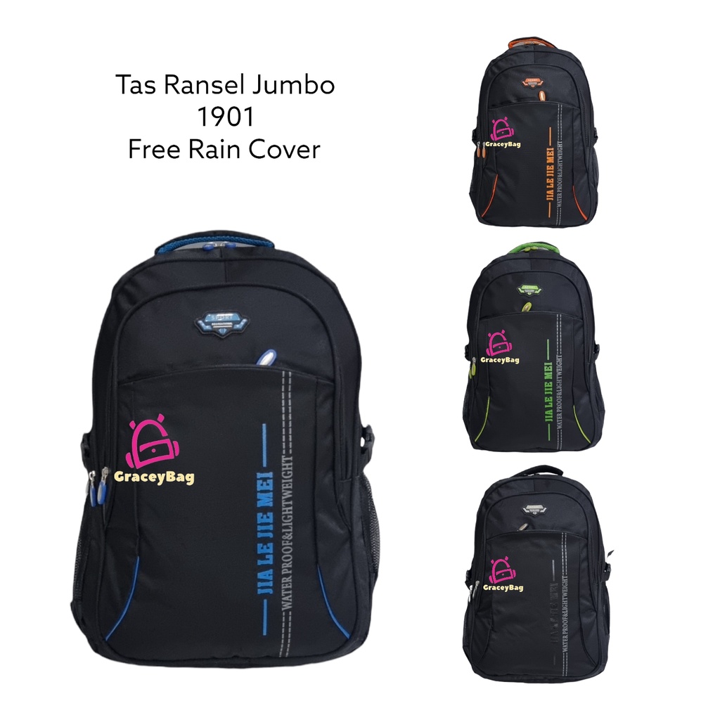 GB-1901 Tas Ransel Pria Jumbo Free Rain cover