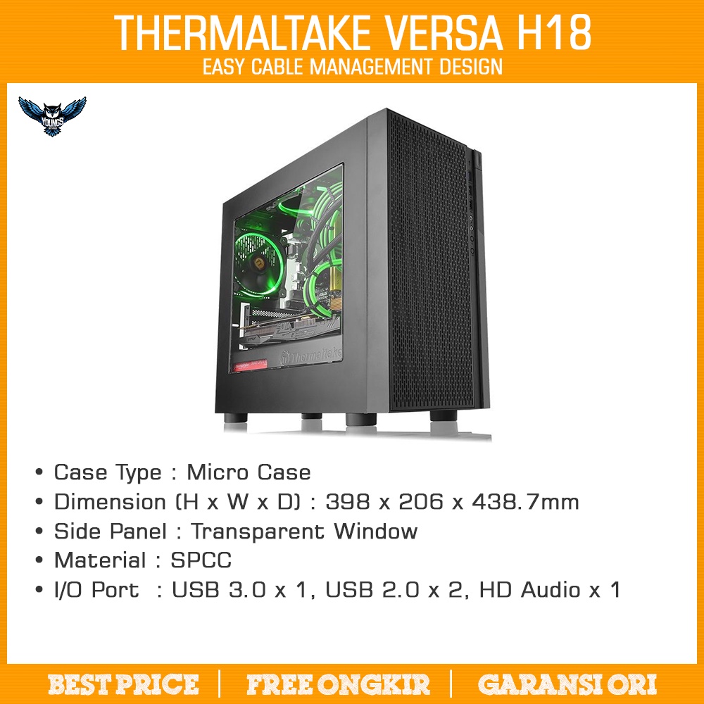 THERMALTAKE VERSA H18 mATX GAMING CASE CASING KOMPUTER THERMAL TAKE