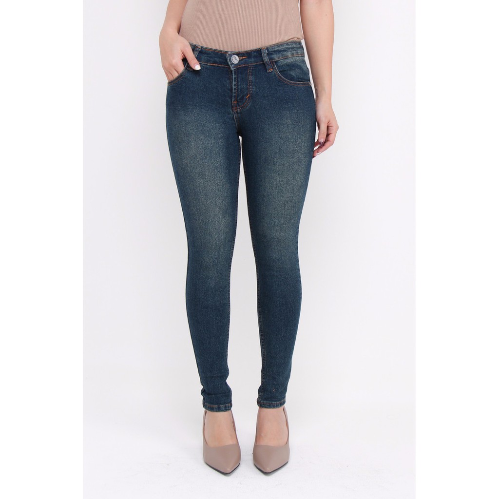 CELANA JEANS WANITA LONG BASIC WOMAN BIGSIZE -SYSCLOTHIER