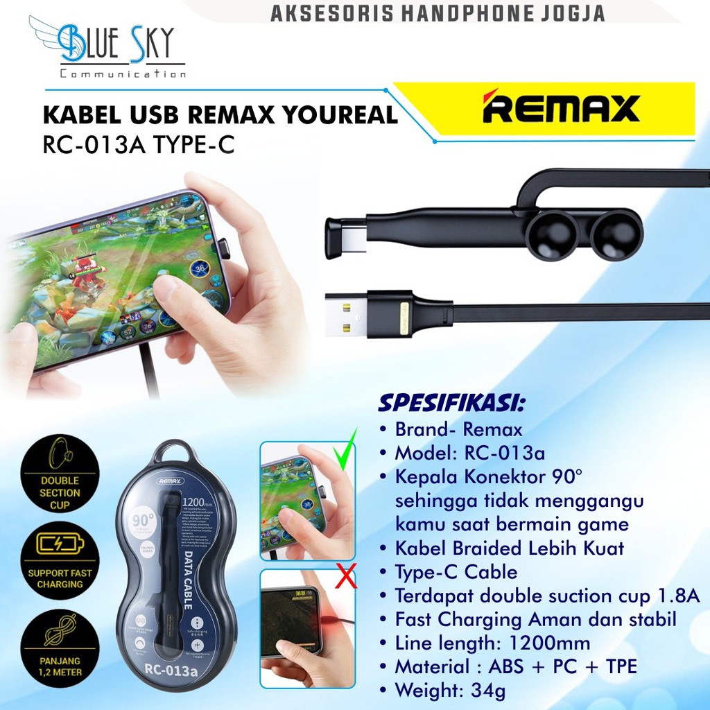 KABEL USB REMAX YOUREAL RC-013A TYPE C FAST CHARGING