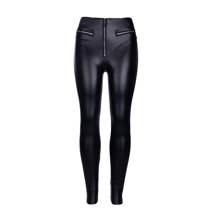 Goth Leather High Waisted Long Pants Celana Panjang Kulit 8599 (S/M/L)