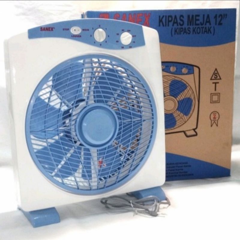 BOX FAN SANEX 12 INCH/KIPAS ANGIN KOTAK SANEX/KIPAS ANGIN MEJA