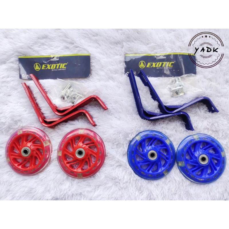 RODA BANTU / RODA SAMPING SEPEDA ANAK SET UKURAN 12 16 NYALA LAMPU