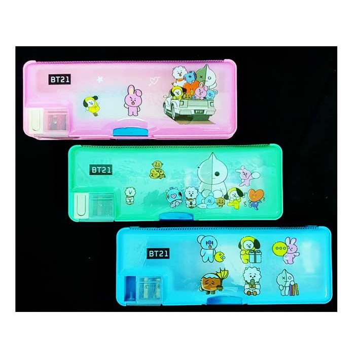 D'BEST -  TEMPAT PENSIL BT21 -GP9329 PERLENGKAPAN SEKOLAH ANAK GAMBAR BONEKA BTS