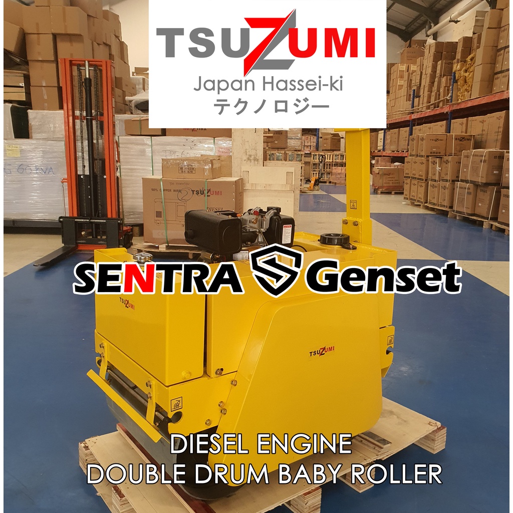 Baby Roller Diesel Double Drum Mesin Pemadat Aspal Tsuzumi