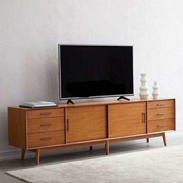 Meja tv retro, bufet pendek kayu jati