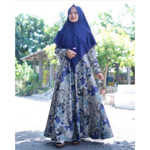 gamis blue berry gamis katun jepang original gamis katun jepang  murah