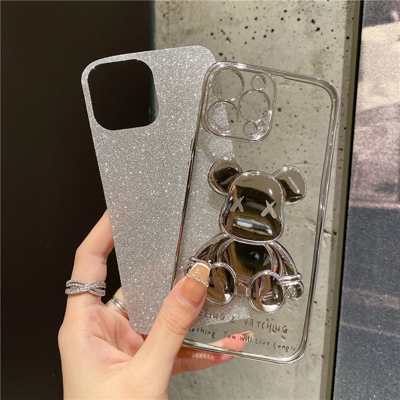 Casing Silikon Iphone 11 12 13 Pro Max x xs xr xsmax 7 / 8plus Motif violent bear shockproof