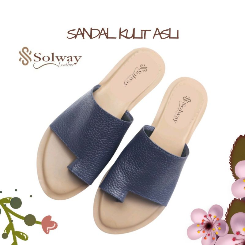 sandal kulit wanita model jepit jempol  by Solway  SW007