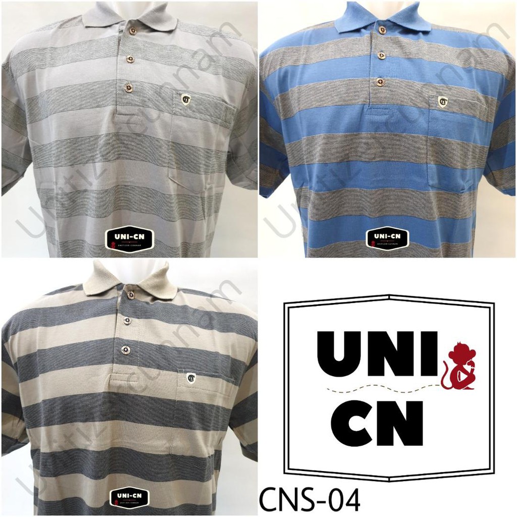 CUN NAM CNS - 04 / KAOS POLO MOTIF SALUR SAKU 3 WARNA - TC / Kerah Wangki Pria Dewasa Kantong.