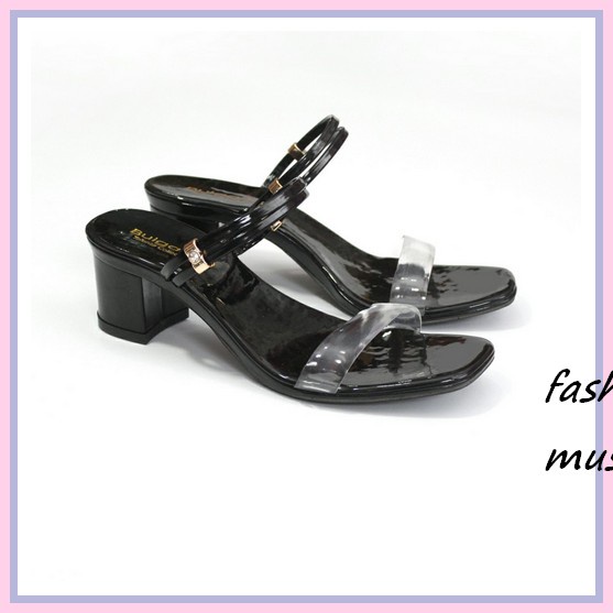 Hak Hils Heels Zara-677 Polkadot Tali Pita Original  Premium (Heel 6Cm) Sandal Strap Tali Hak Tahu W
