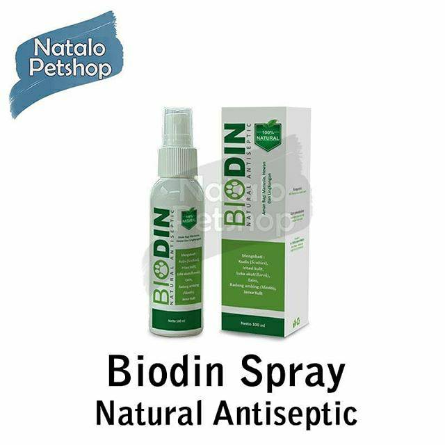 Biodin spray 100ml / Obat Kulit Hewan / Jamur / Borok / Luka / Kudis / Kucing / Anjing