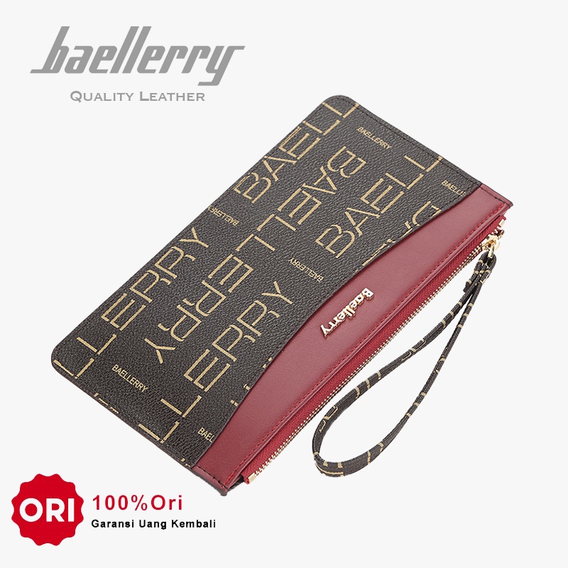 BAELLERRY N2506 Dompet Wanita Panjang Clutch Dompet Handphone Bahan Kulit PU Leather WATCHKITE WKOS