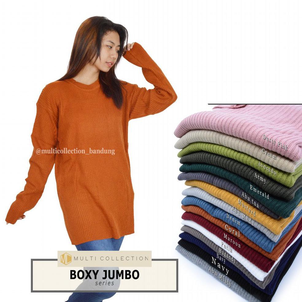 DISKON BOXY PREMIUM JUMBO - SWEATER RAJUT - BAJU RAJUT