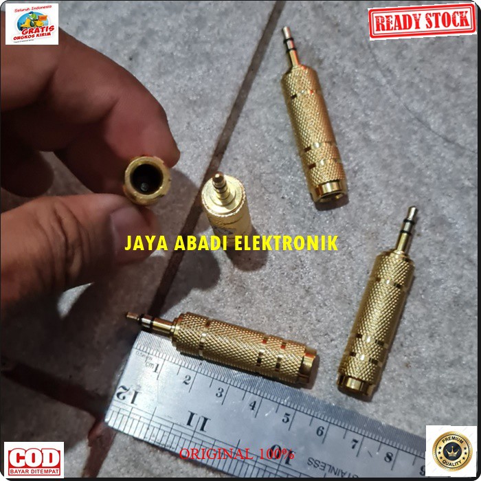 G552 JACL 3.5 MM 6.5 COWO JEK AKAY CEWE MIK ADAPTER MIK KONEKTOR MIKROPHONE SAMBUNGAN SPLITTER AUDIO SOUND EXTENSION PENYAMBUNG SUARA HEADSET 3.5 6.5 HEADPHONE CONVERTER FEMALE MALE CANON AUX DVD AMPLI STREO ORIGINAL MALE FEMALE MULTI UNIVERSAL