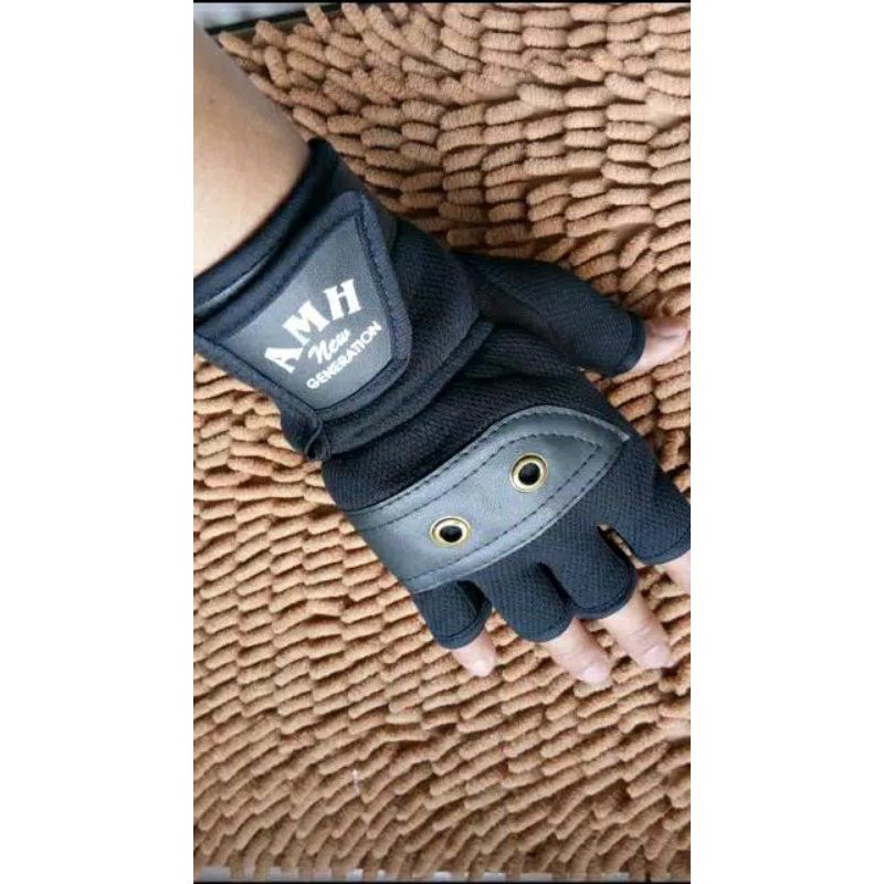 Glove AMH ORIGINAL sarung tangan half finger motor sepeda gym tactical dll