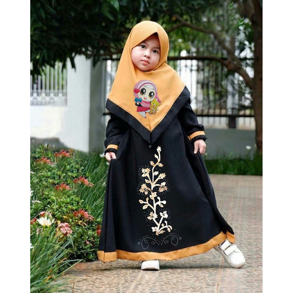 HOPYLOVY - Gamis Anak Perempuan Lampu LED bahan Baloteli Amira Kids
