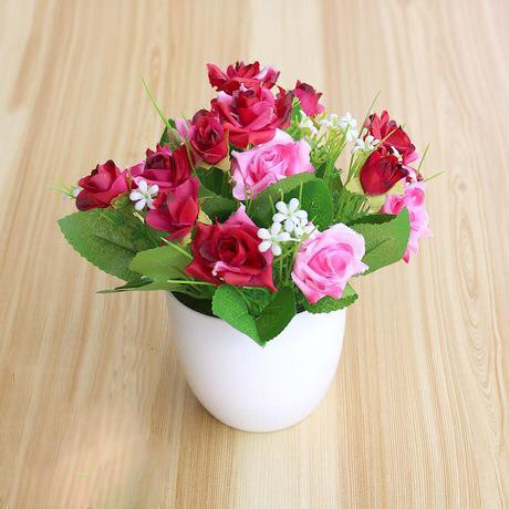 COD BUNGA PLASTIK BUNGA PAJANGAN IMITASI BUNGA ARTIFISIAL BUNGA MAWAR KOREA TANAMAN HIAS BP8839-ROSE