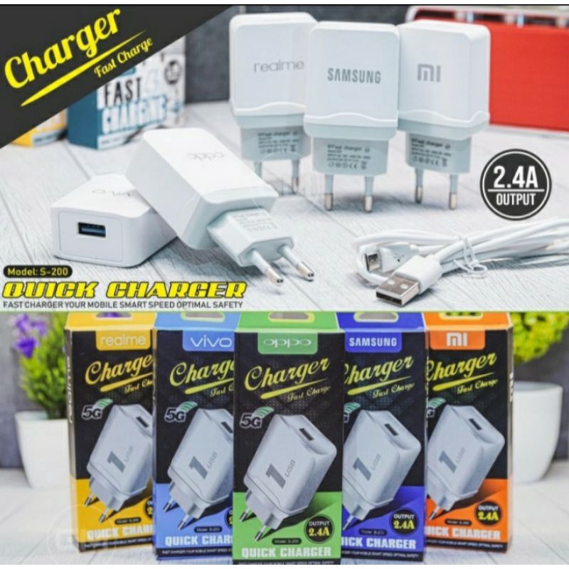 TC TRAVEL CHARGER BRAND TYPE S-200 2.4A MICRO USB