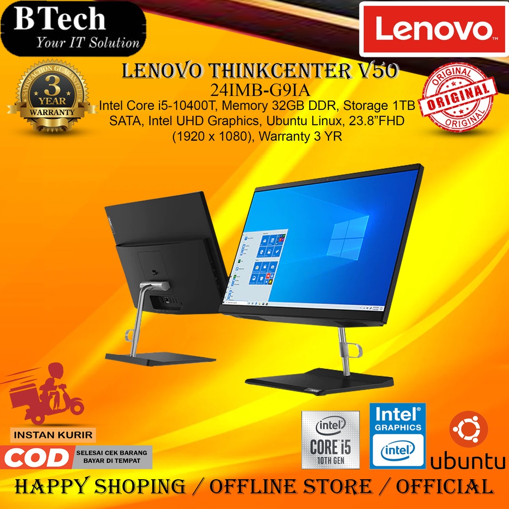 Lenovo Thinkcenter V50 24IMB G9IA Core i5-10400T 32GB 1TB DOS