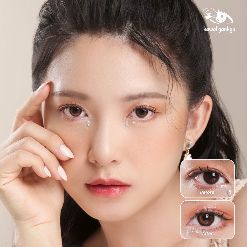 KawaiGankyu Softlens - Voxie Lunar Brown (1botol)