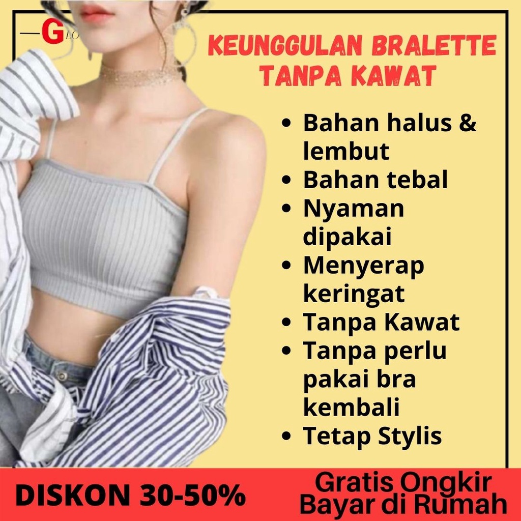 BRA TANPA KAWAT BRALETTE BRA KEMBEN TUBE TALI BH TANPA KAWAT FASHION BRA