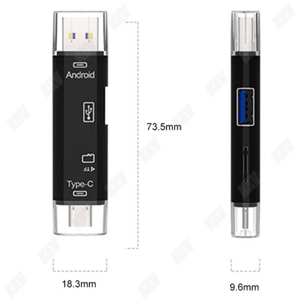 Type C OTG Pembaca Kartu Memori Adaptor Pembaca Kartu Berkecepatan Tinggi Multi-Fungsi 5in1 Type C Komputer