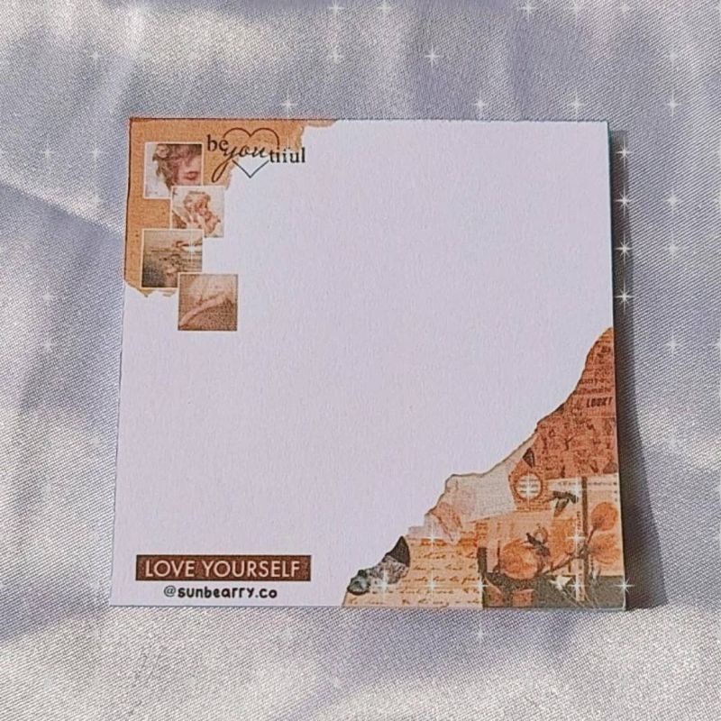 Memo pad by sunbearry.co custom memo pad bts snoppy aesthetic star scrabook-Aesthetic vintage