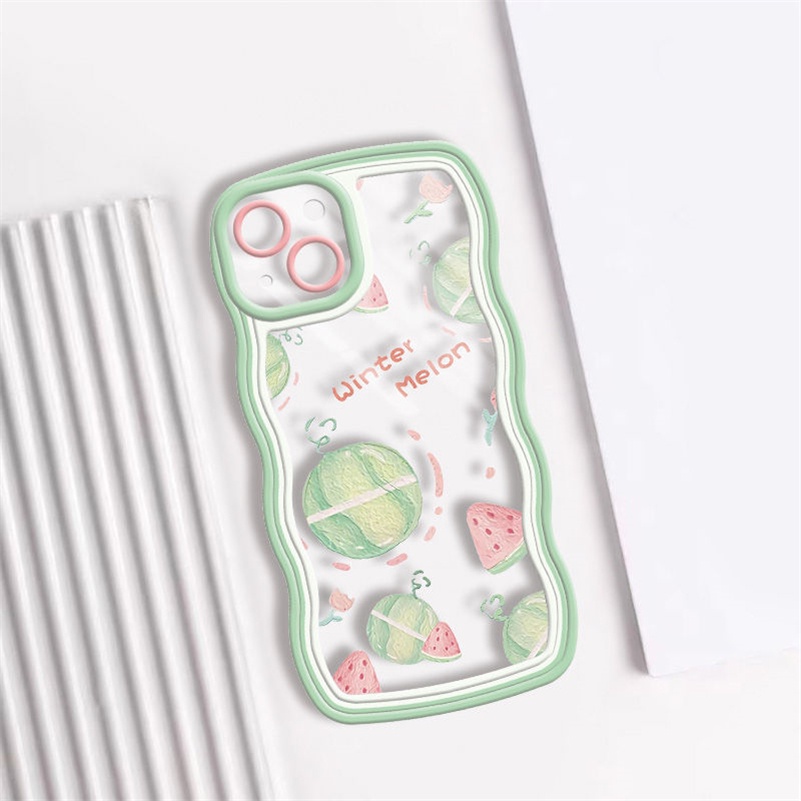 Soft Case Silikon TPU Transparan Motif Buah Untuk iPhone 14 13 12 11 Pro Max X Xr Xs Max 8 7 6 6s Plus