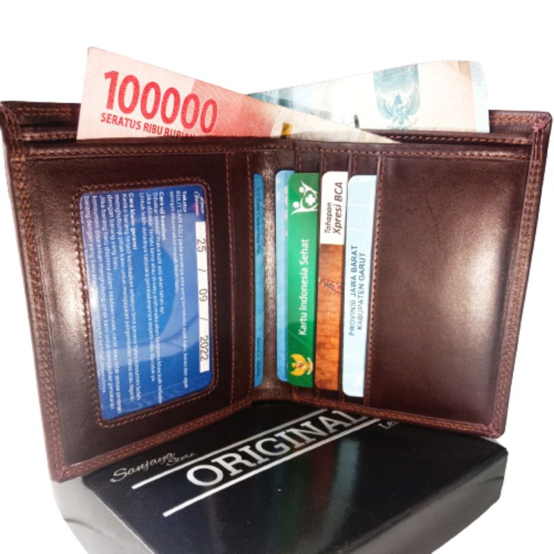 Dompet Kulit Berdiri 100% Full Kulit Luar Dalam Full Up Premium