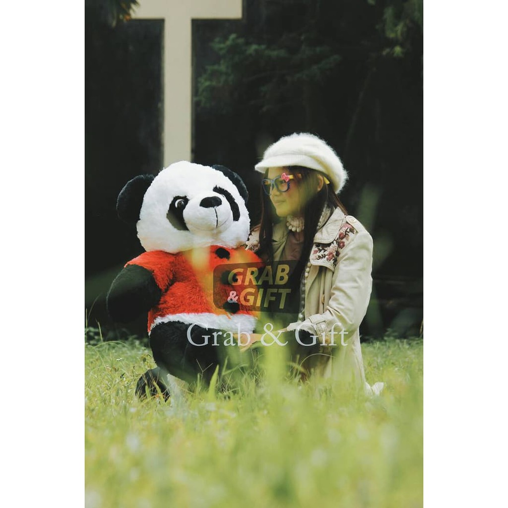 BONEKA PANDA BUTTON JUMBO 105 CM Berkualitas