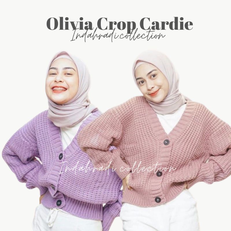 Olivia Knit Crop Eireen Crop Cardy Kardigan Rajut Olivia Cardi balon