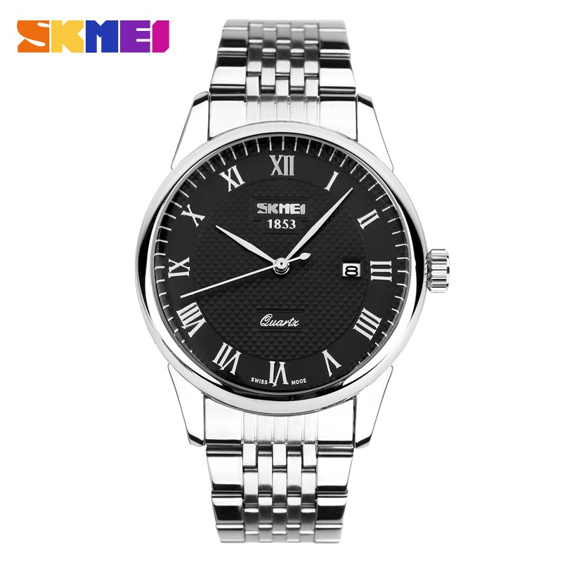 Jam Tangan Pria Simple Clasic SKMEI 9058 Original Anti Air Hitam