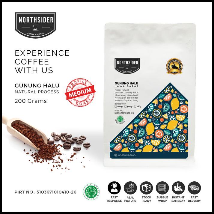 

Biji Kopi Arabika Gunung Halu Natural - 200Gr Northsider Coffee