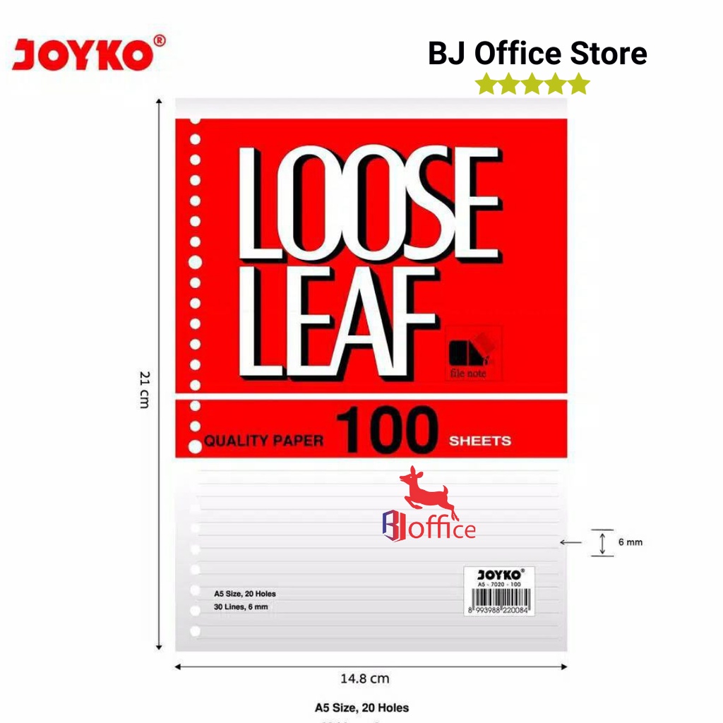 

Joyko Loose Leaf A5 Isi 100 Lembar - Isi Binder Garis A5