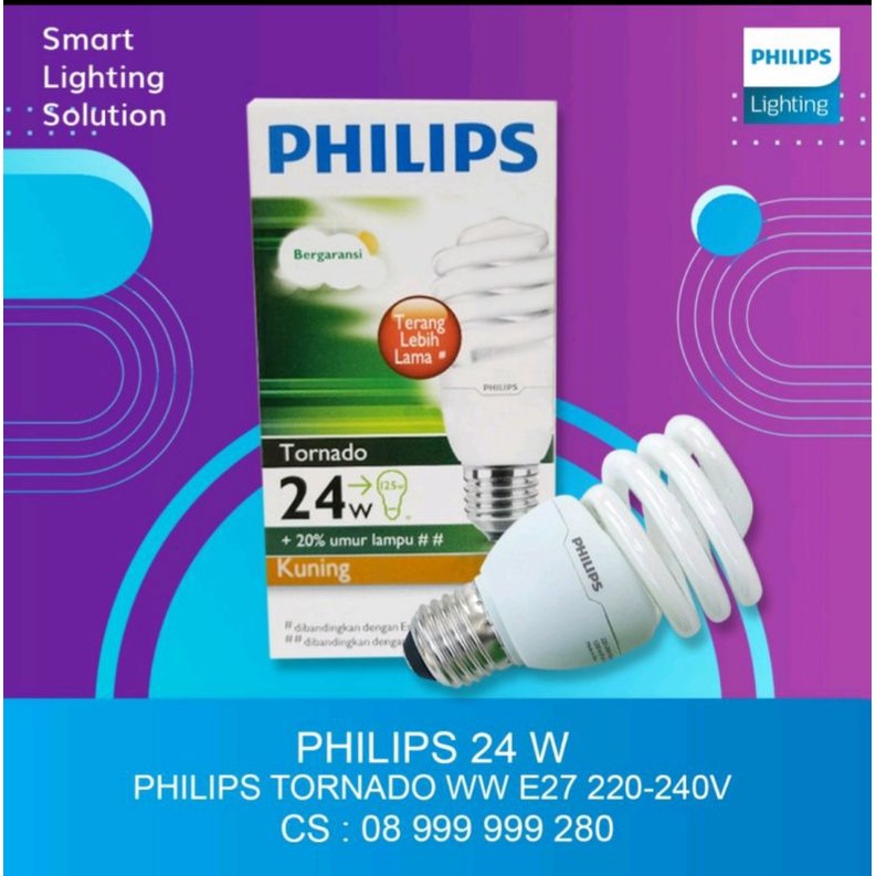 Jual LAMPU PHILIPS SPIRAL TORNADO 24W KUNING | Shopee Indonesia