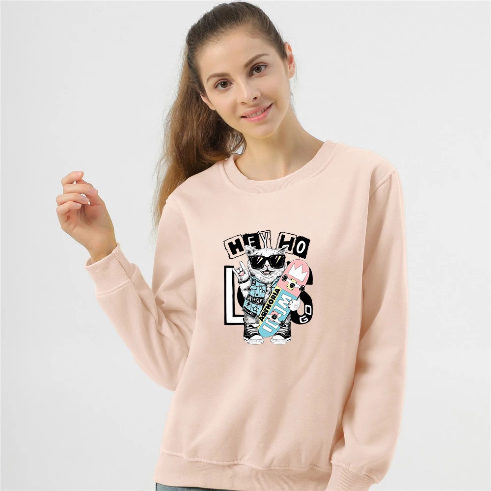 Crewneck Wanita Hey HoCat Sweater wanita size M-XXL