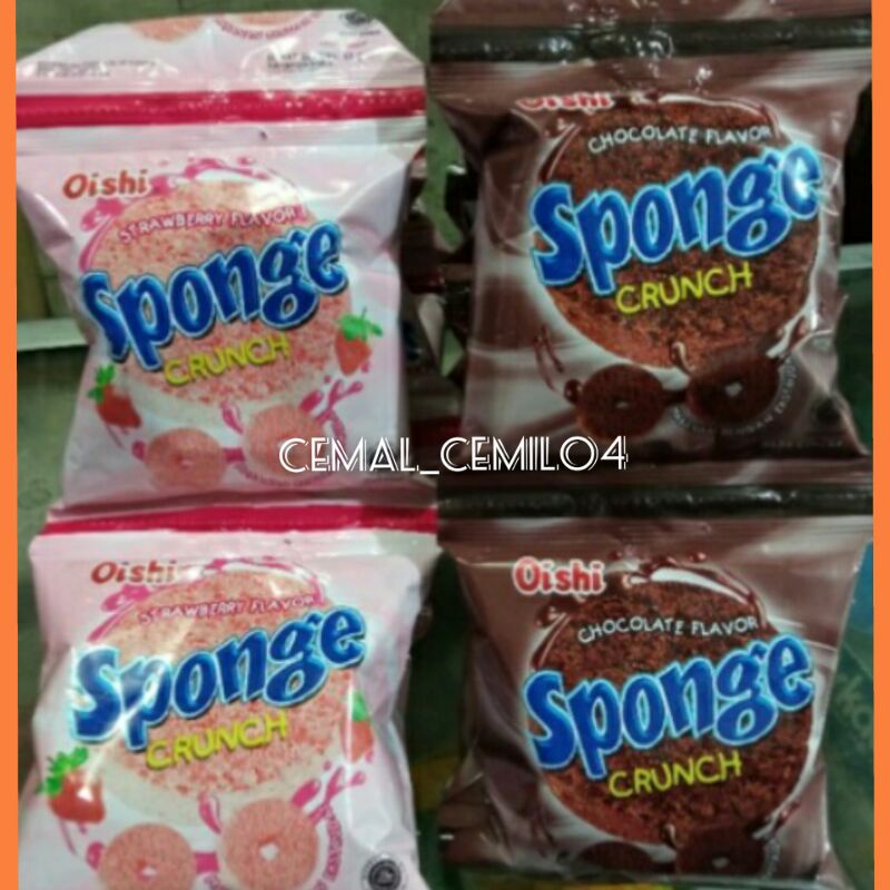 

Oishi Sponge crunch Coklat/Strawberry 1 pack isi 20pcs