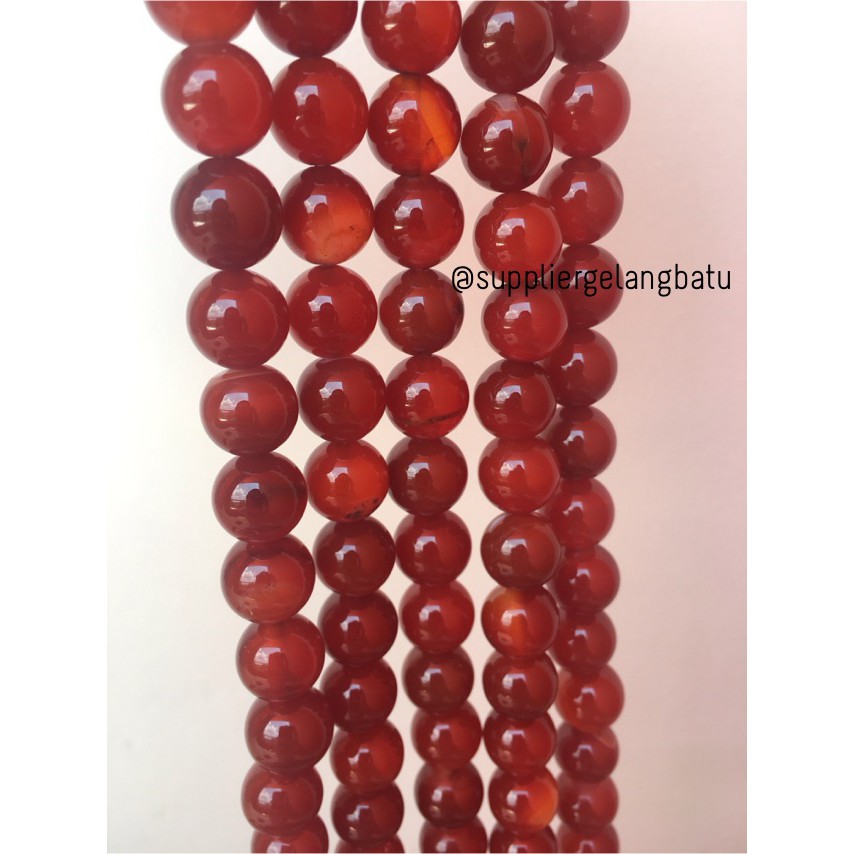 Carnelian Orange Agate Stone Batu Manao Garnet 12mm Akik Renceng Diy Kesehatan Pakistan Oren Limited