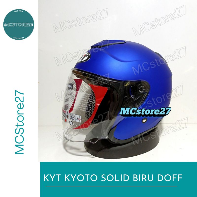 HELM HALF FACE KYT KYOTO R SOLID BIRU DOFF