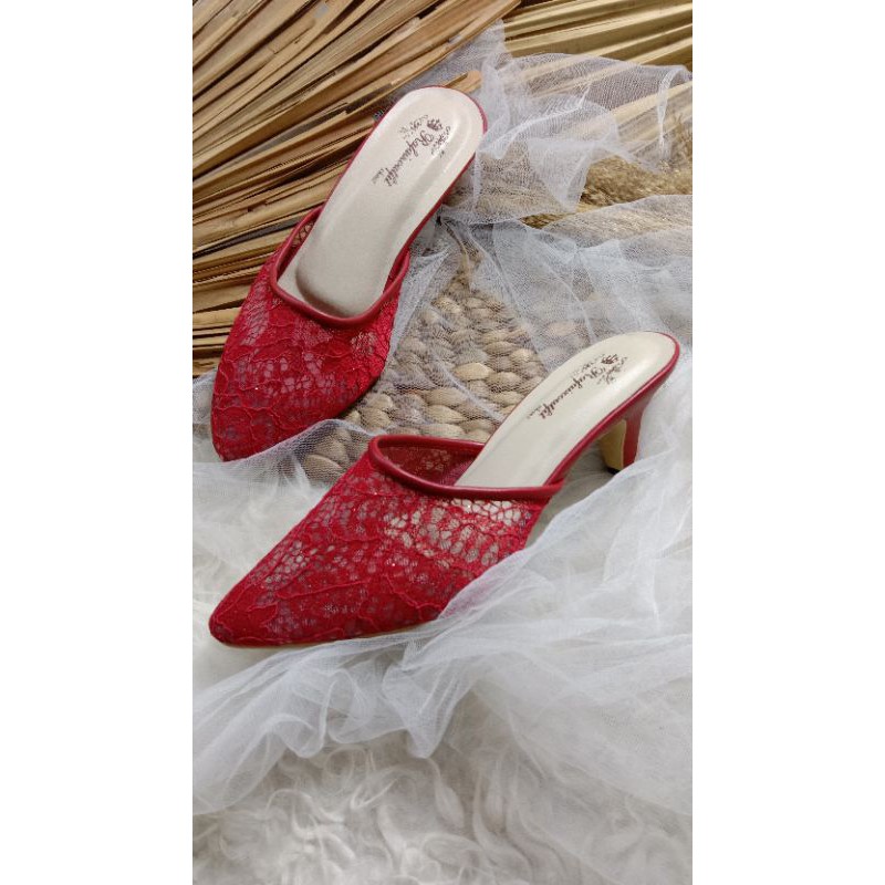 sepatu wedding sexy merah maroon tinggi 5cm runcing