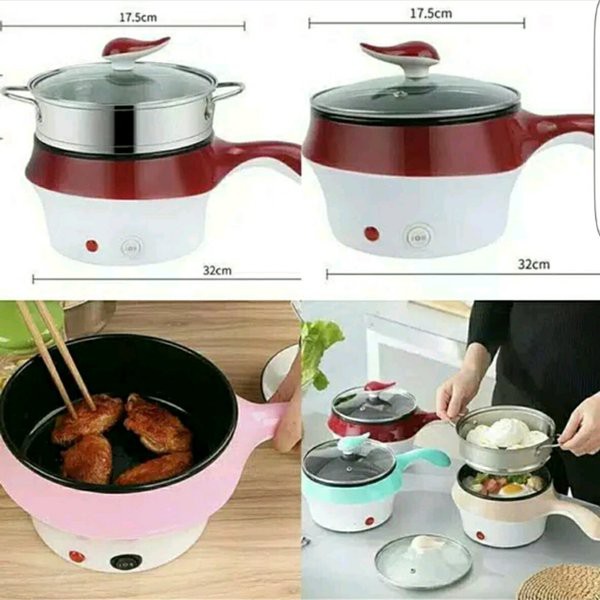 Panci Elektrik multifungsi Portable - steaming pot panci lapisan keramik electric pan portable